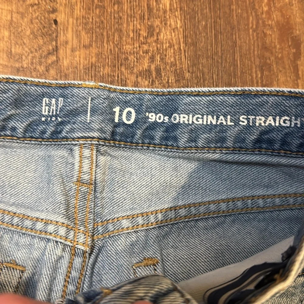 Gap‎ Kids Boys Size 10 90s Straight Jeans Light Wash Blue Denim Streetwear